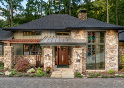Luxury Home Builders Asheville, NC Living Stone Design+Build Hillin-Guilbeau Front Door