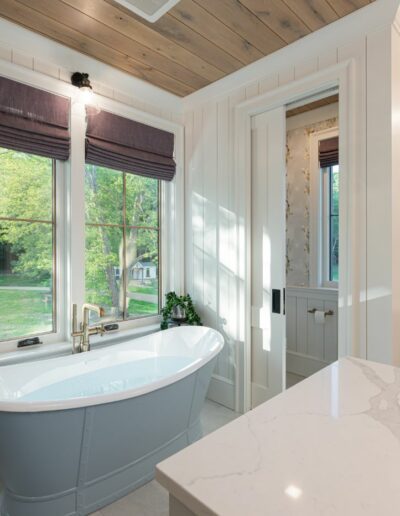 Remodeled bathroom in energy-efficient luxury home near Asheville, North Carolina