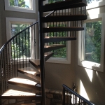 Three story spiral stair case